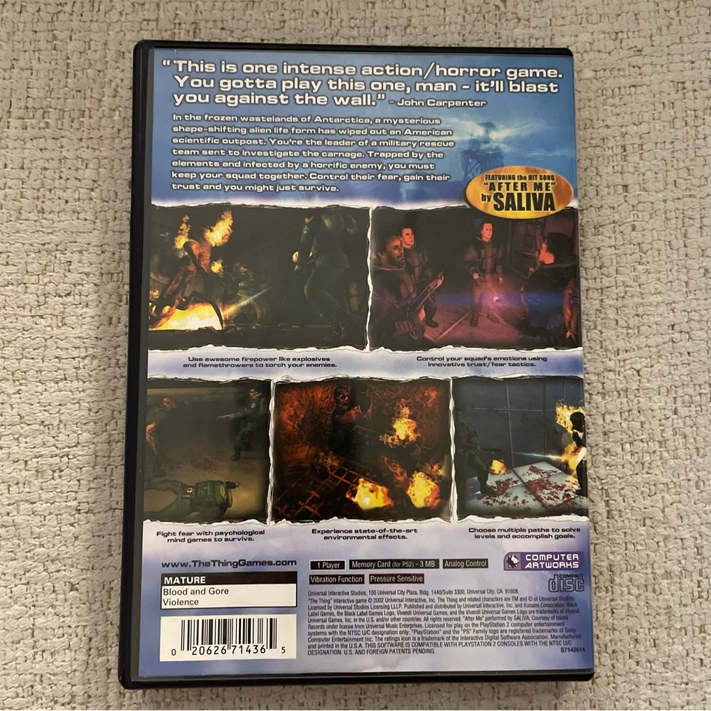 💲⬇️ 2002 SONY PS2 “The Thing” Black Label CIB with Manual Tested Working - Picture 6 of 6